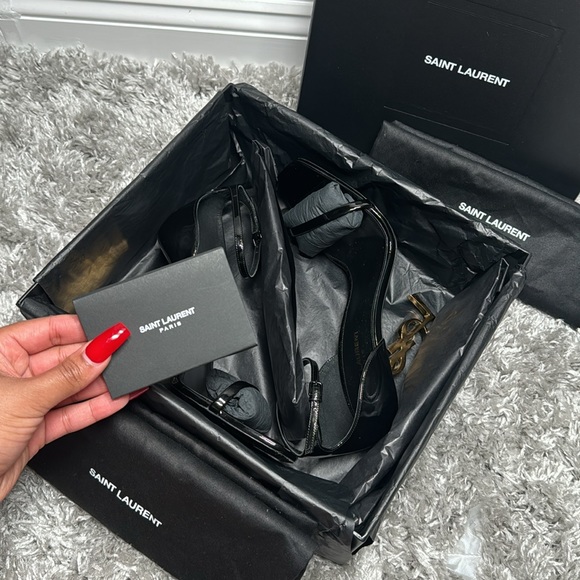 Saint Laurent OPYUM PATENT LEATHER HEELS with Gold hardware size 40EU - Picture 8 of 16